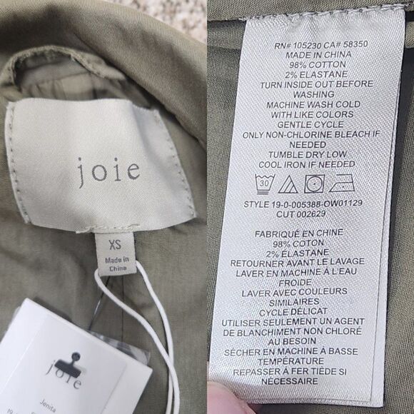 Joie NWT Olive Green Jenita Utility Jacket Size XS NWT - Picture 7 of 16